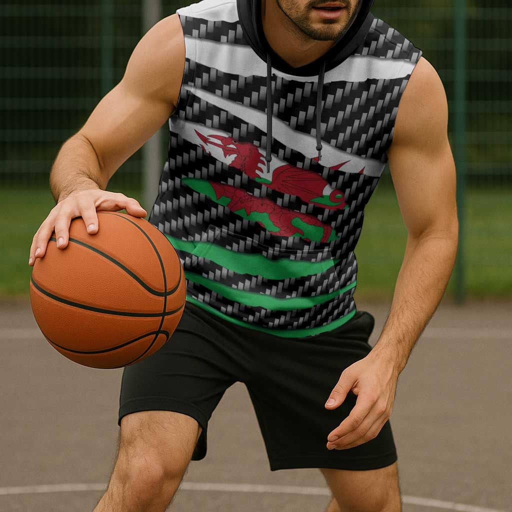 Wales Beast Sleeveless Hoodie Ripped Flag Graphic - Wonder Print Shop