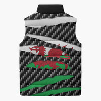 Wales Beast Sleeveless Puffer Jacket Ripped Flag Graphic - Wonder Print Shop