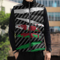 Wales Beast Sleeveless Puffer Jacket Ripped Flag Graphic - Wonder Print Shop
