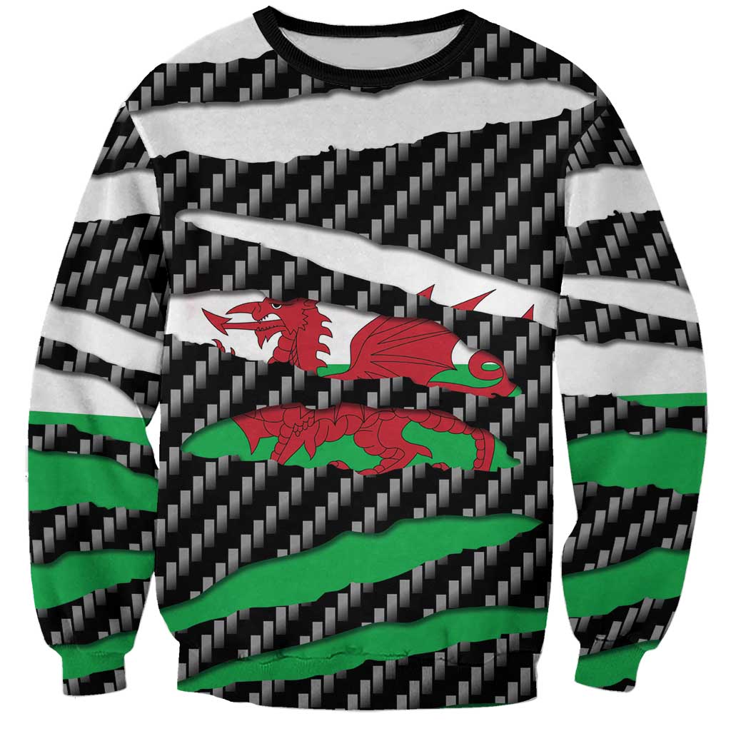 Wales Beast Sweatshirt Ripped Flag Graphic - Wonder Print Shop