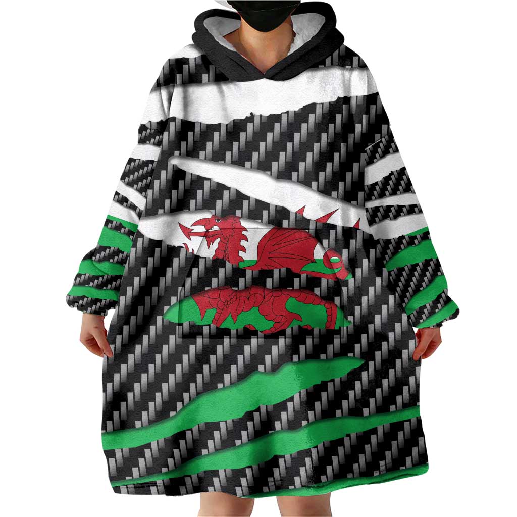 Wales Beast Wearable Blanket Hoodie Ripped Flag Graphic - Wonder Print Shop