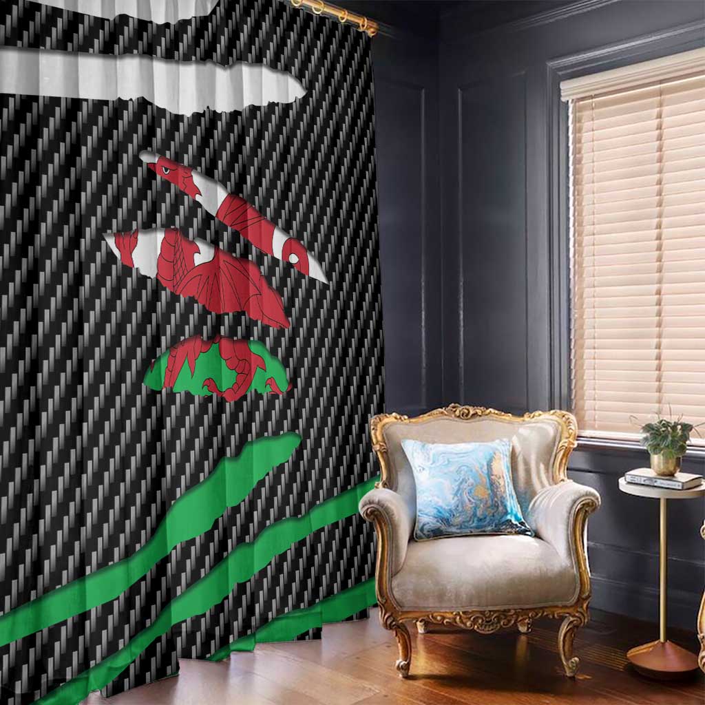 Wales Beast Window Curtain Ripped Flag Graphic - Wonder Print Shop