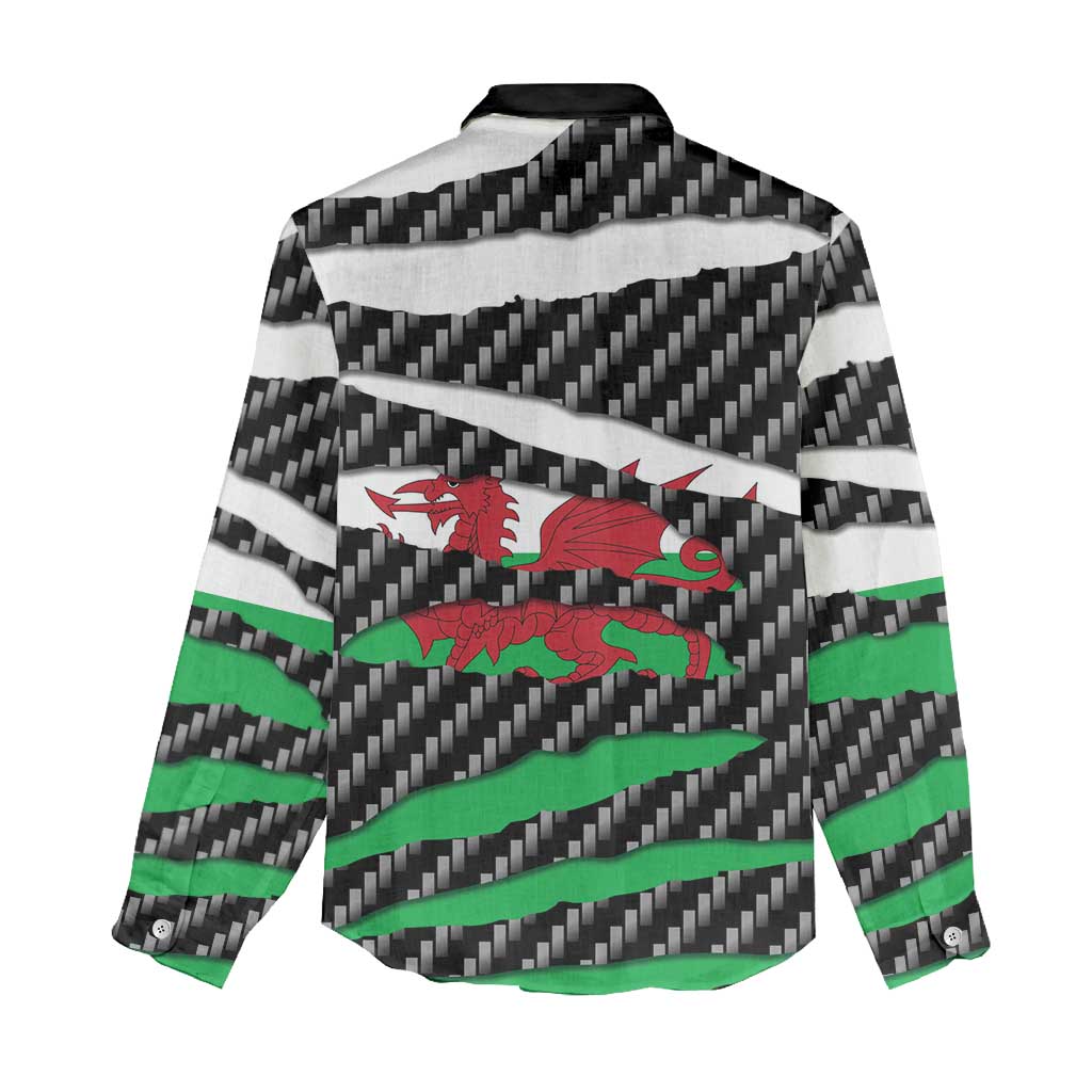 Wales Beast Women Casual Shirt Ripped Flag Graphic - Wonder Print Shop