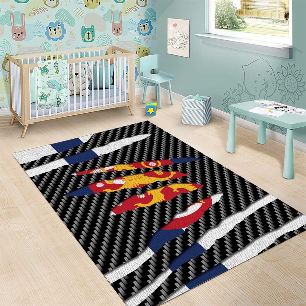 Finland Beast Area Rug Ripped Flag Graphic - Wonder Print Shop