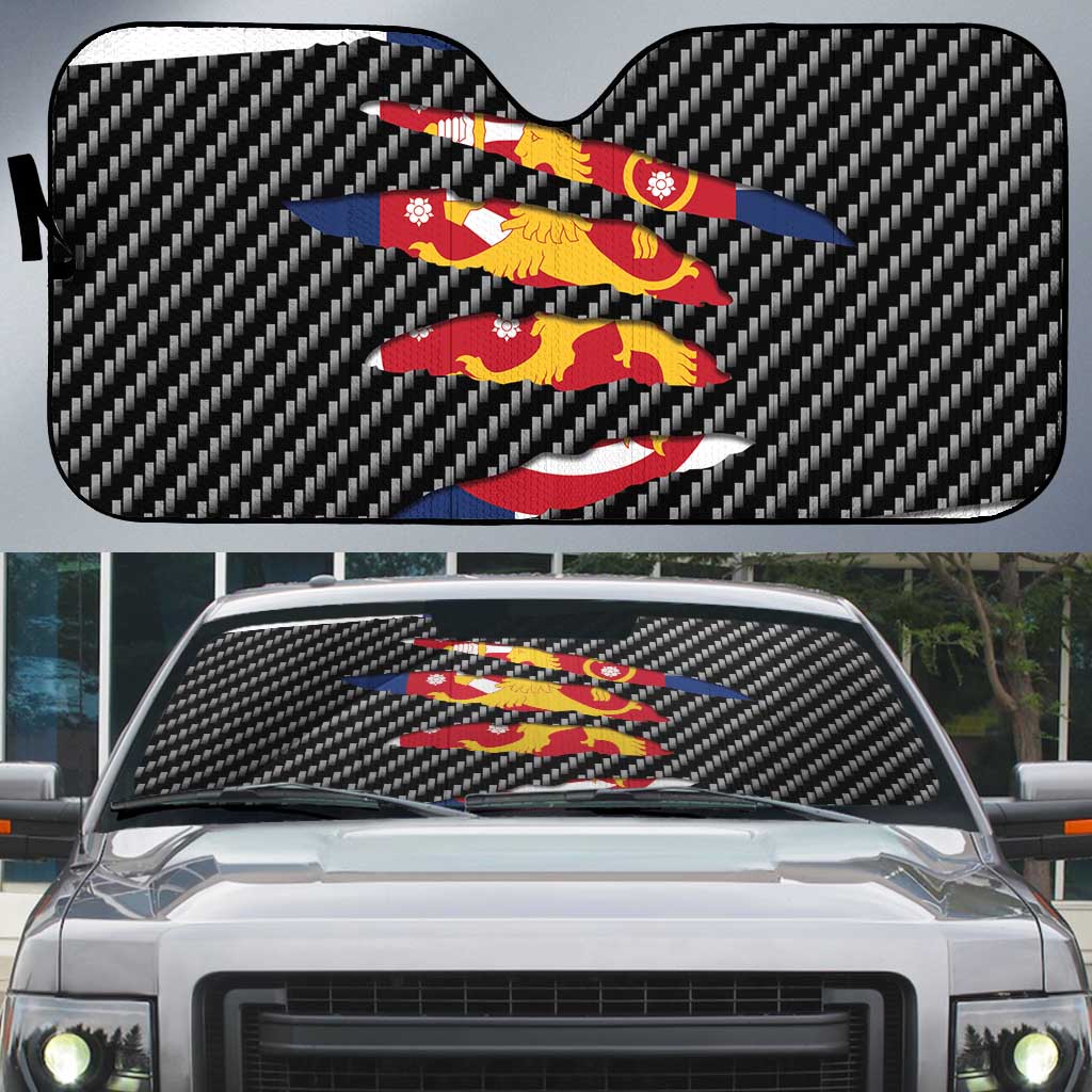 Finland Beast Auto Sun Shade Ripped Flag Graphic - Wonder Print Shop