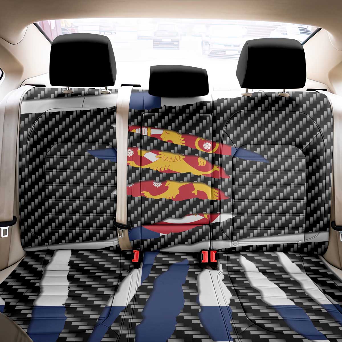 Finland Beast Back Car Seat Cover Ripped Flag Graphic - Wonder Print Shop