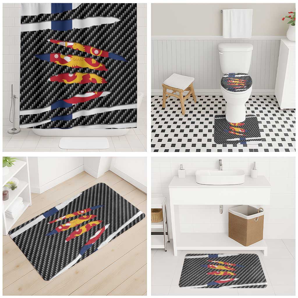 Finland Beast Bathroom Set Ripped Flag Graphic - Wonder Print Shop
