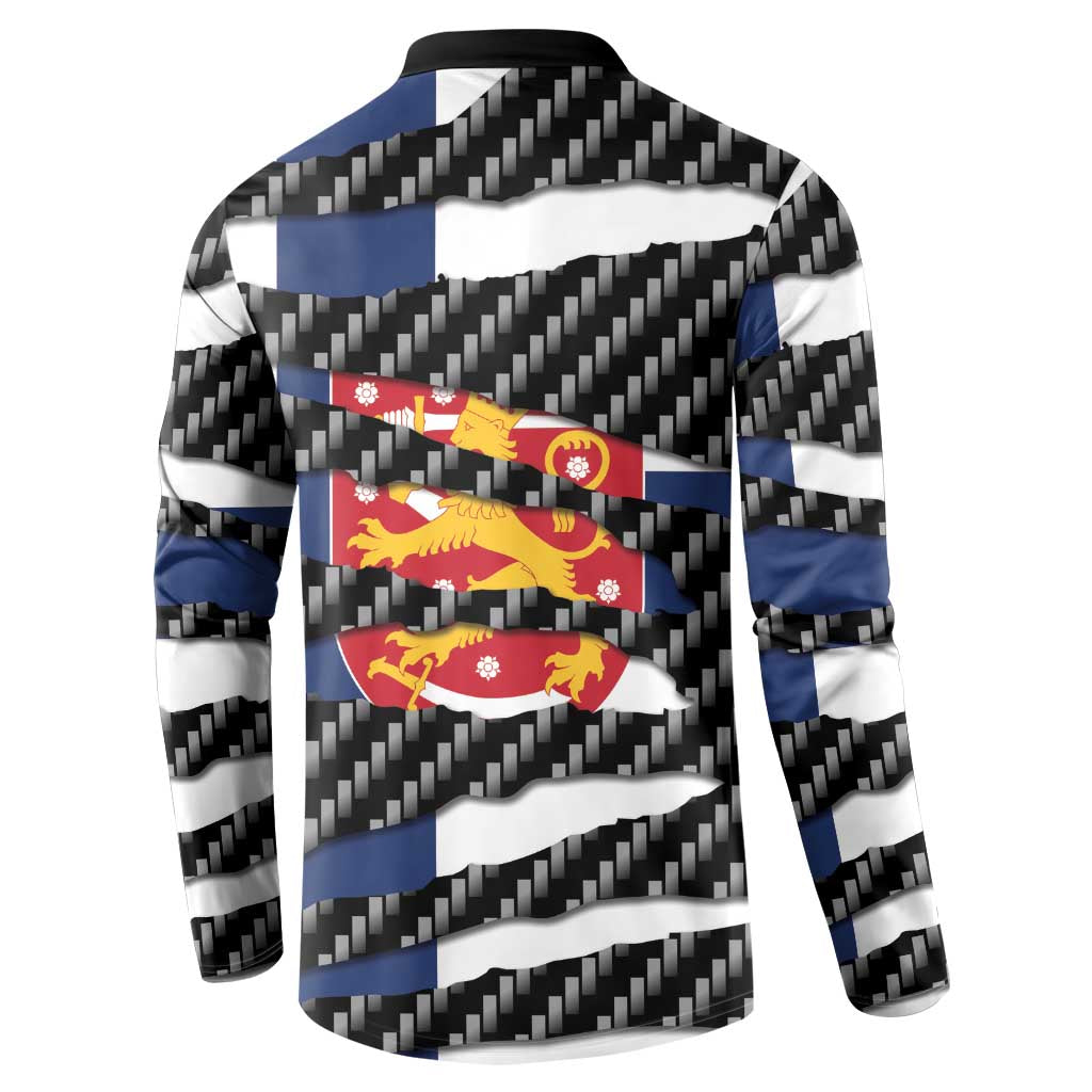 Finland Beast Button Sweatshirt Ripped Flag Graphic - Wonder Print Shop