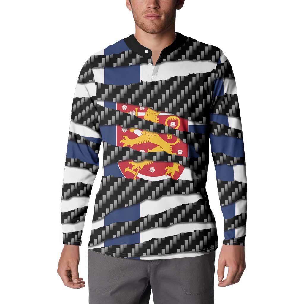 Finland Beast Button Sweatshirt Ripped Flag Graphic - Wonder Print Shop