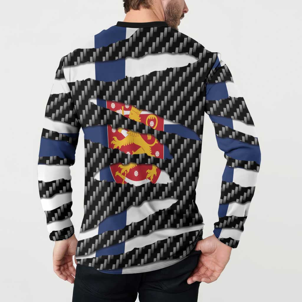 Finland Beast Button Sweatshirt Ripped Flag Graphic - Wonder Print Shop