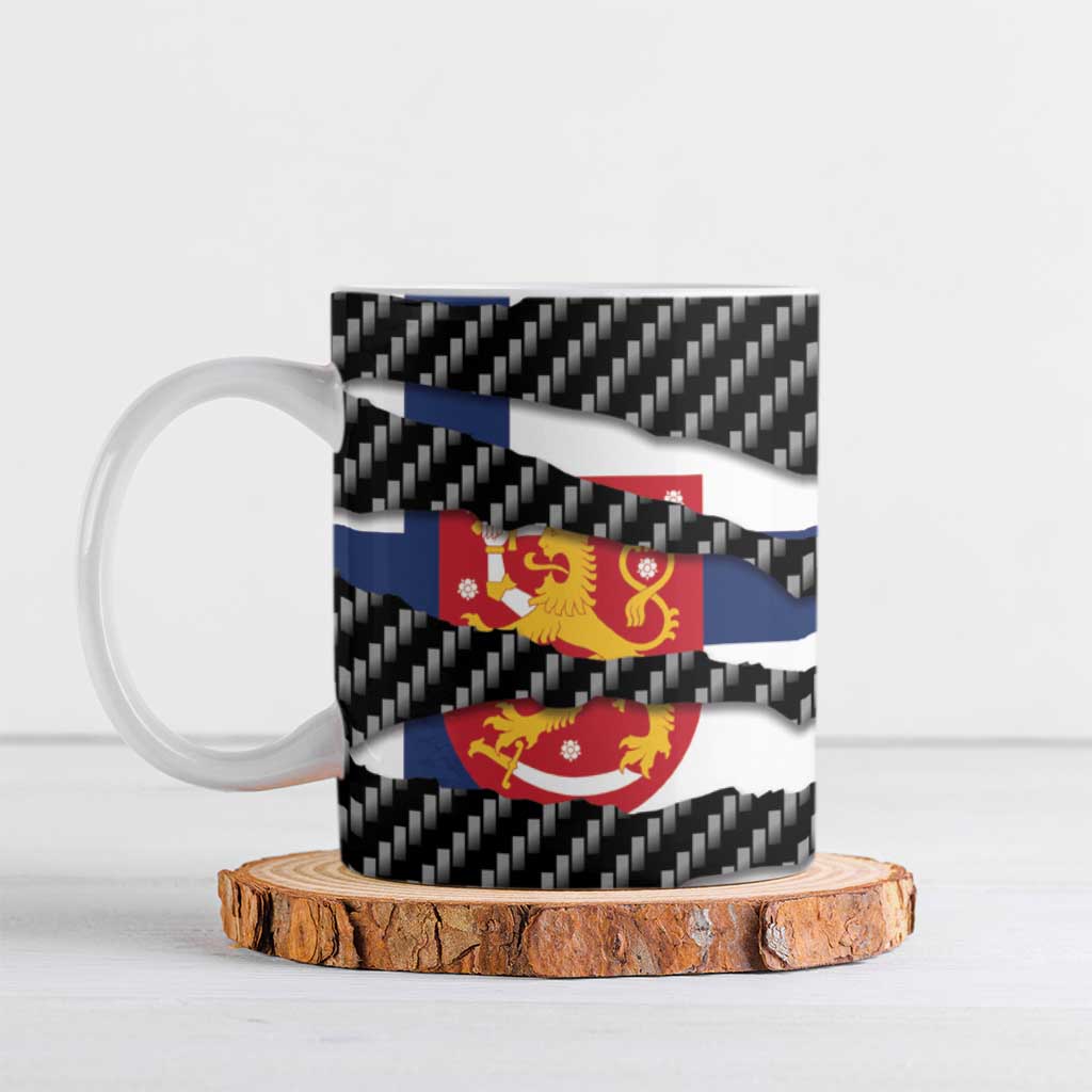 Finland Beast Ceramic Mug Ripped Flag Graphic - Wonder Print Shop