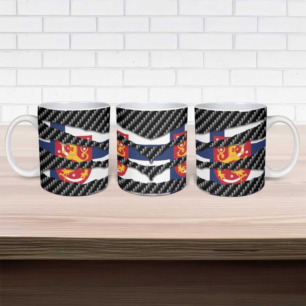 Finland Beast Ceramic Mug Ripped Flag Graphic - Wonder Print Shop