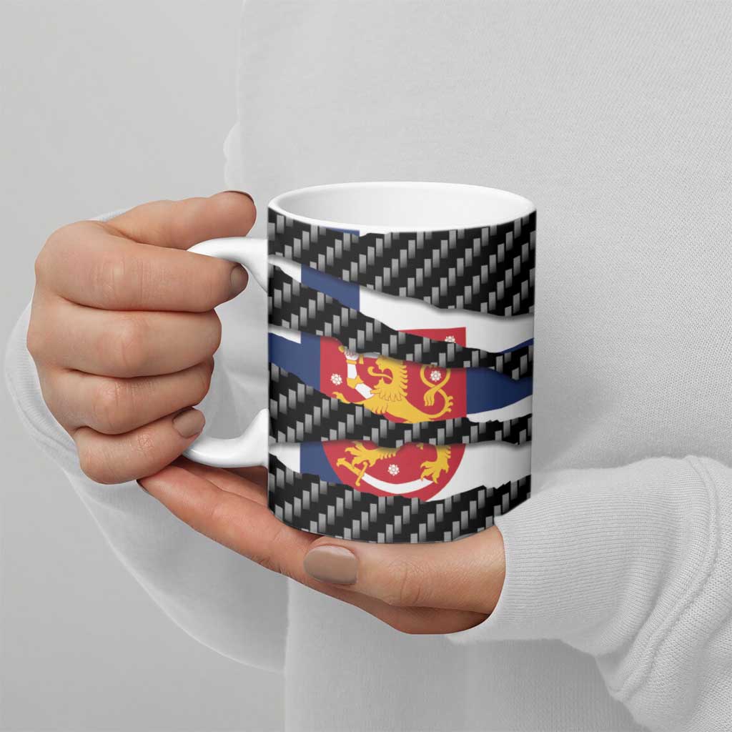 Finland Beast Ceramic Mug Ripped Flag Graphic - Wonder Print Shop