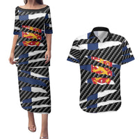 Finland Beast Couples Matching Puletasi and Hawaiian Shirt Ripped Flag Graphic - Wonder Print Shop