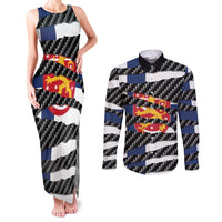 Finland Beast Couples Matching Tank Maxi Dress and Long Sleeve Button Shirt Ripped Flag Graphic - Wonder Print Shop