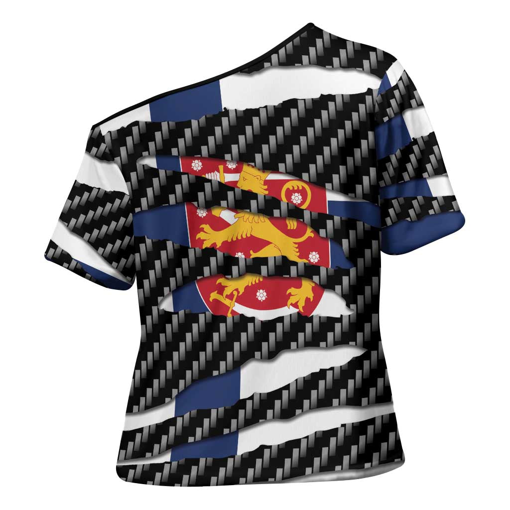 Finland Beast Cross Shoulder Shirt Ripped Flag Graphic - Wonder Print Shop