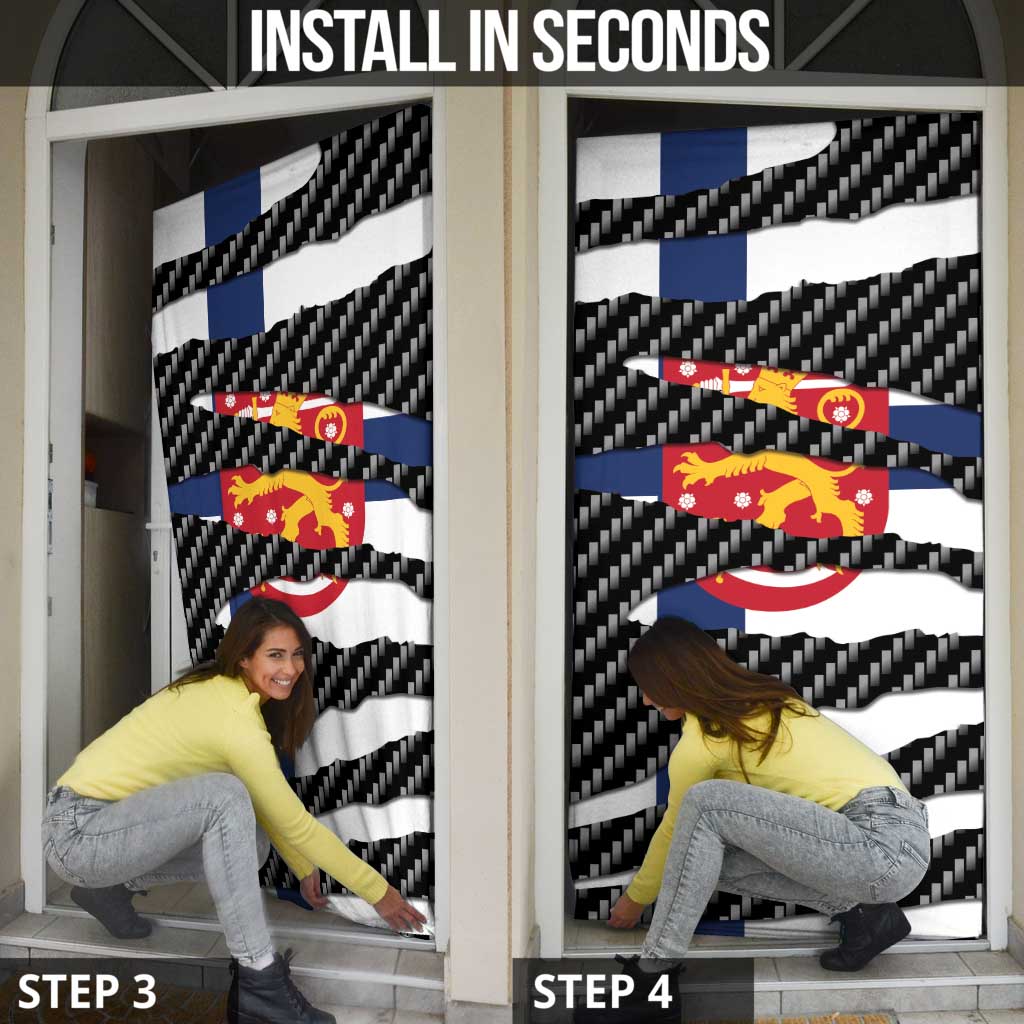 Finland Beast Door Cover Ripped Flag Graphic - Wonder Print Shop