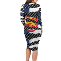 Finland Beast Family Matching Long Sleeve Bodycon Dress and Hawaiian Shirt Ripped Flag Graphic - Wonder Print Shop