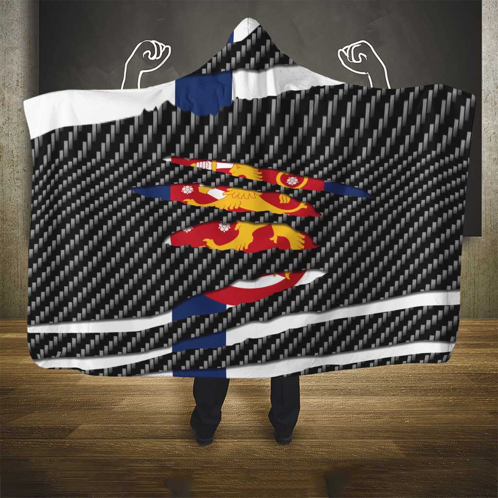 Finland Beast Hooded Blanket Ripped Flag Graphic - Wonder Print Shop