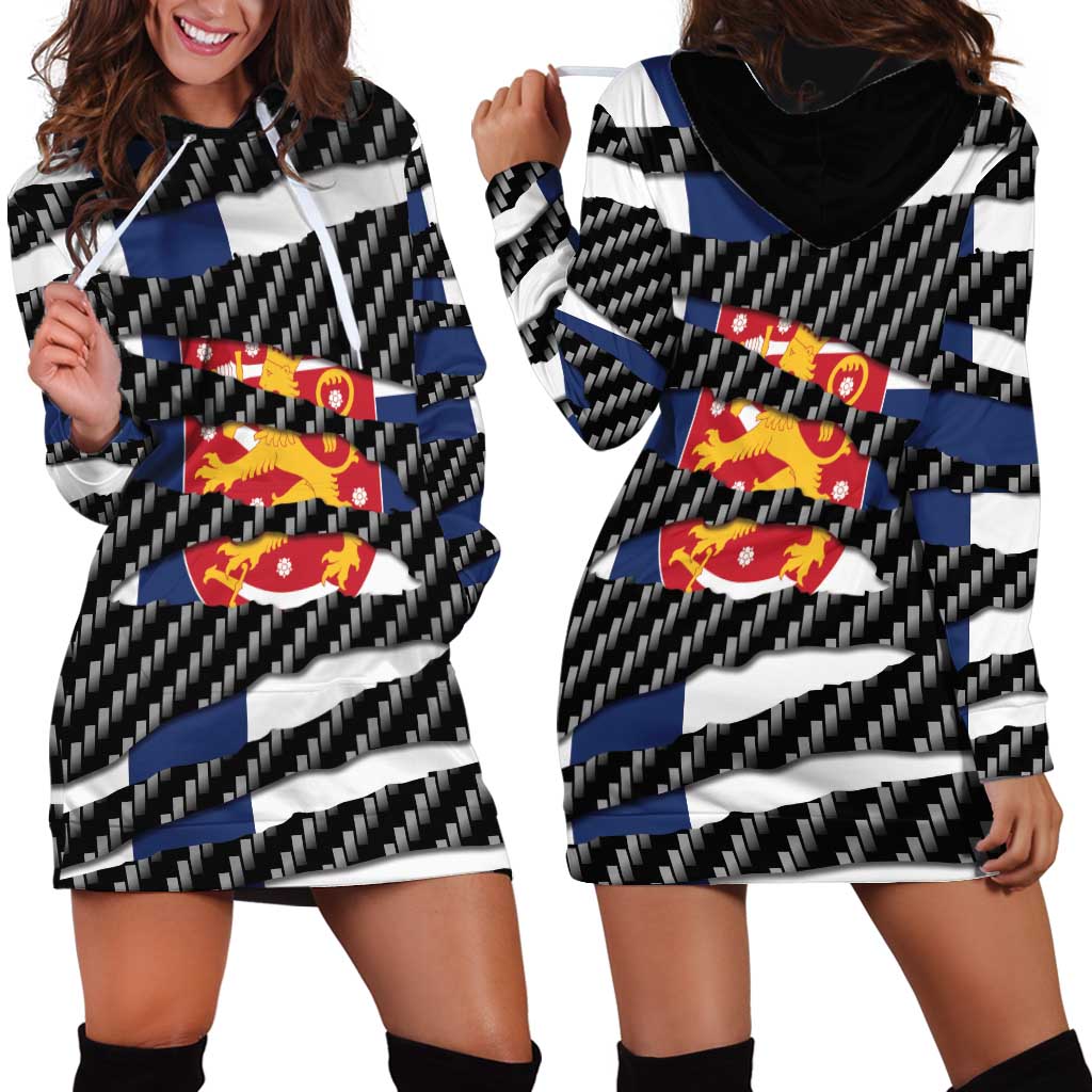 Finland Beast Hoodie Dress Ripped Flag Graphic - Wonder Print Shop