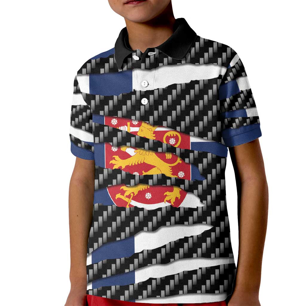 Finland Beast Kid Polo Shirt Ripped Flag Graphic - Wonder Print Shop