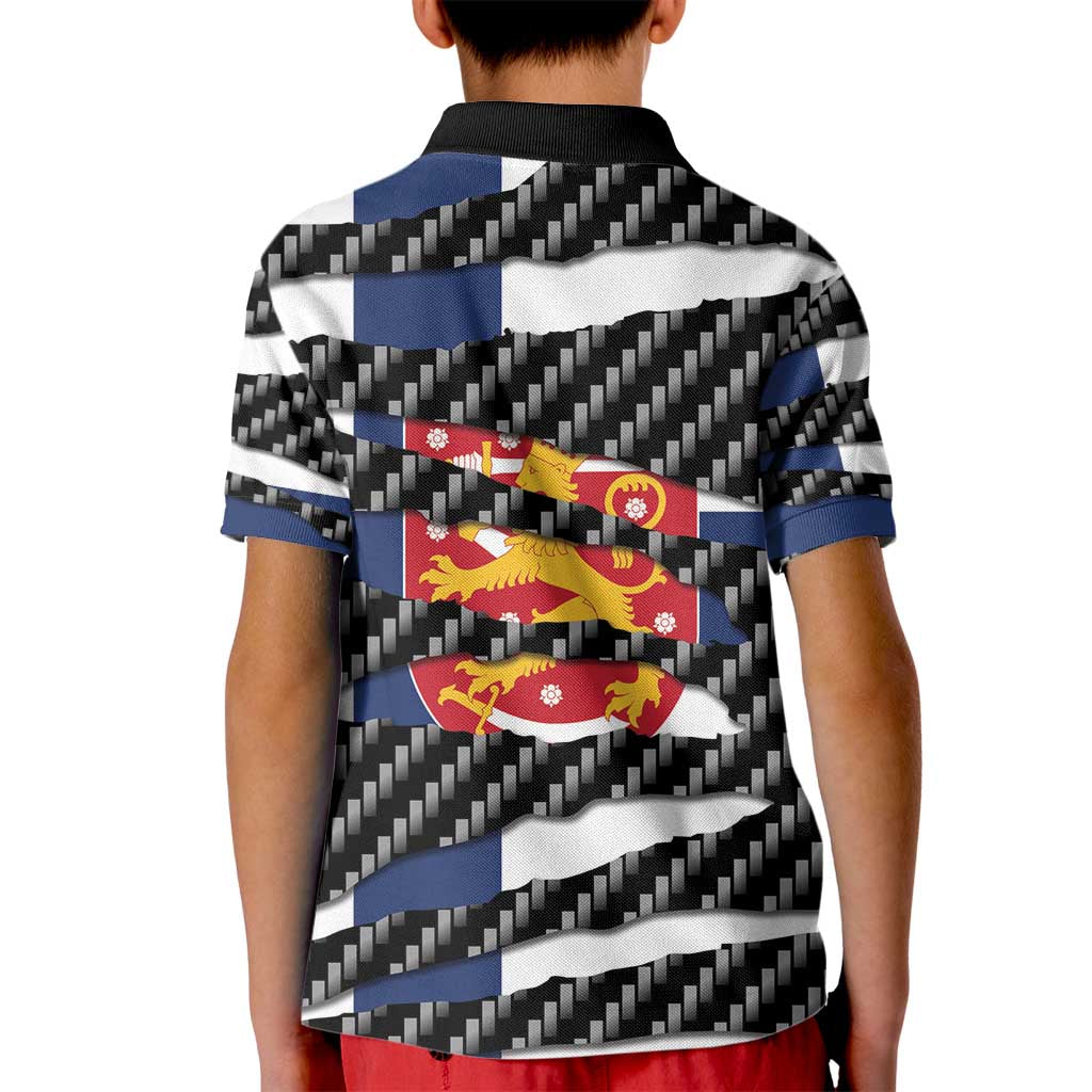 Finland Beast Kid Polo Shirt Ripped Flag Graphic - Wonder Print Shop