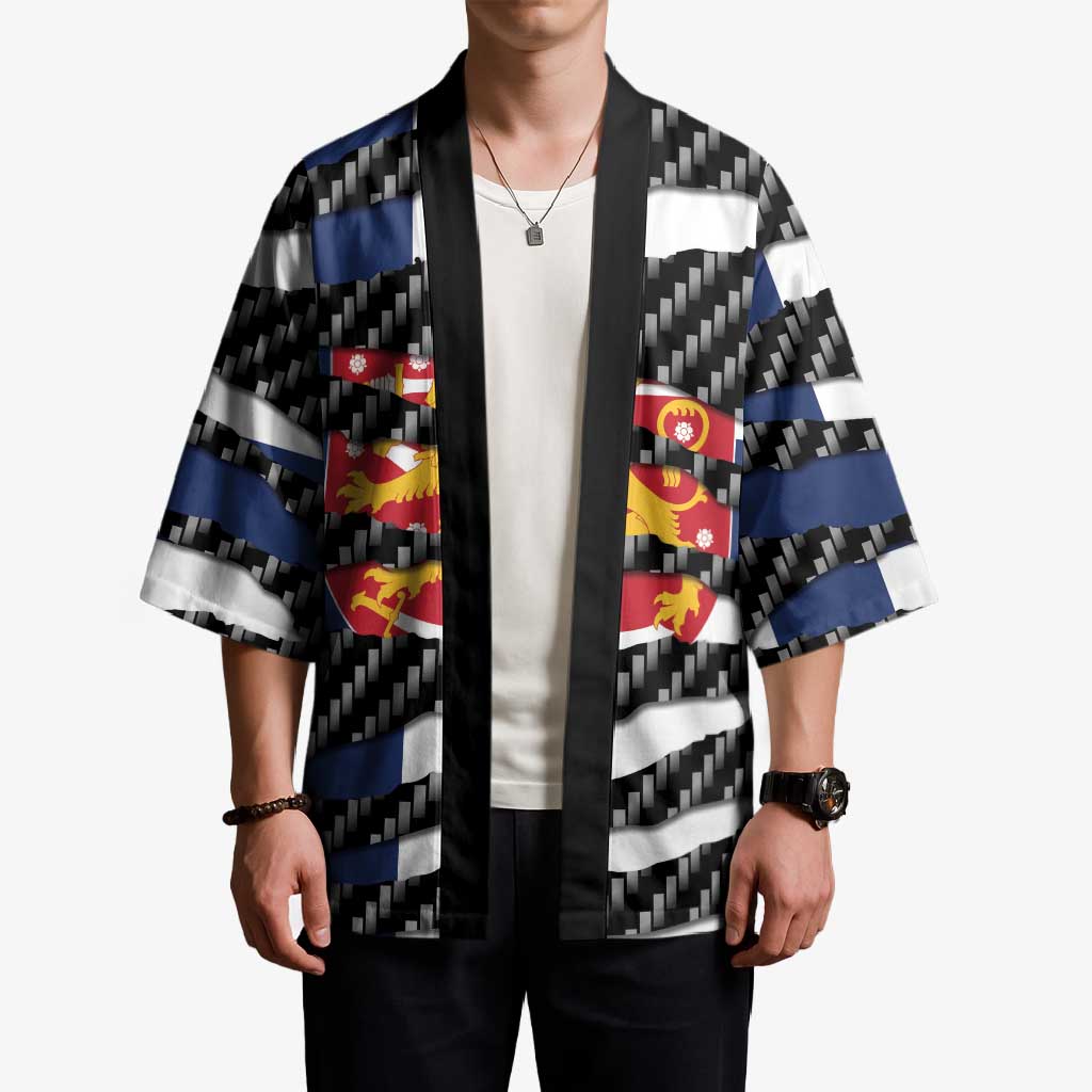 Finland Beast Kimono Ripped Flag Graphic - Wonder Print Shop