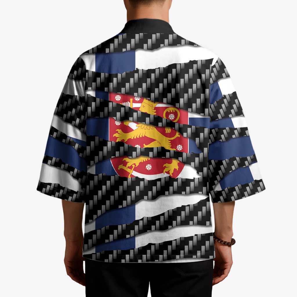 Finland Beast Kimono Ripped Flag Graphic - Wonder Print Shop