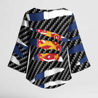 Finland Beast Kimono Sleeve Blouse Ripped Flag Graphic - Wonder Print Shop