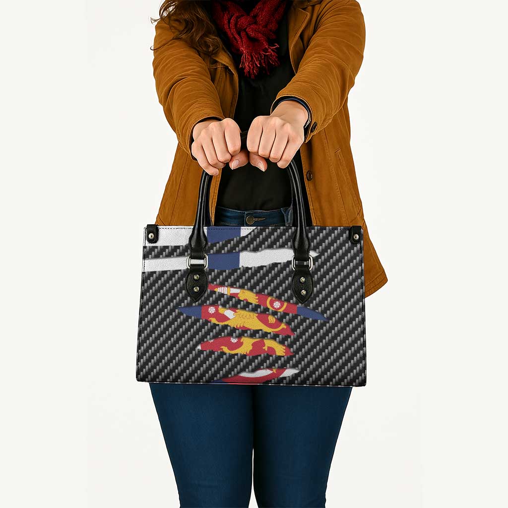 Finland Beast Leather Bag Ripped Flag Graphic - Wonder Print Shop