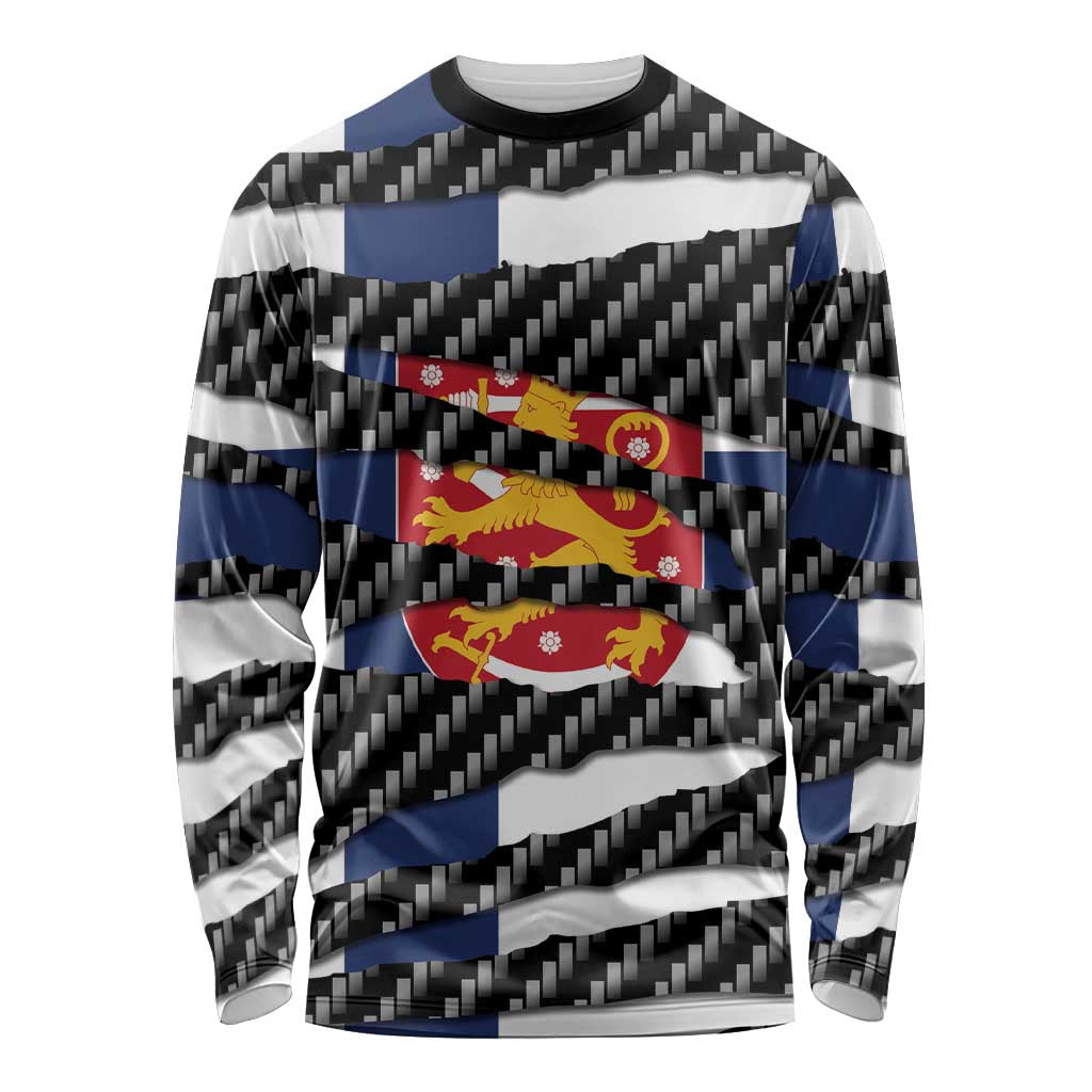 Finland Beast Long Sleeve Shirt Ripped Flag Graphic - Wonder Print Shop