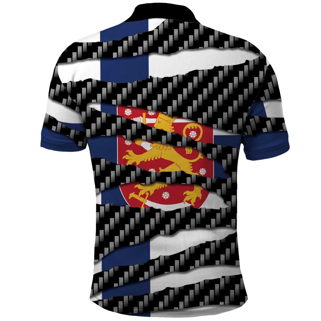 Finland Beast Polo Shirt Ripped Flag Graphic - Wonder Print Shop