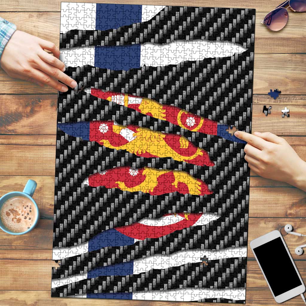 Finland Beast Puzzle Ripped Flag Graphic - Wonder Print Shop