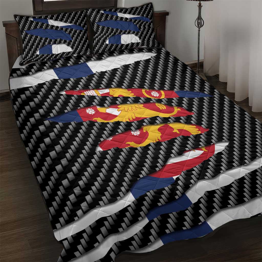 Finland Beast Quilt Bed Set Ripped Flag Graphic - Wonder Print Shop