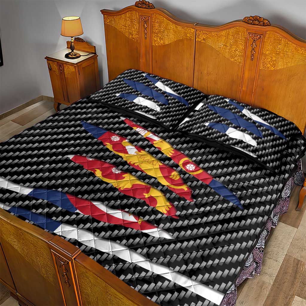 Finland Beast Quilt Bed Set Ripped Flag Graphic - Wonder Print Shop