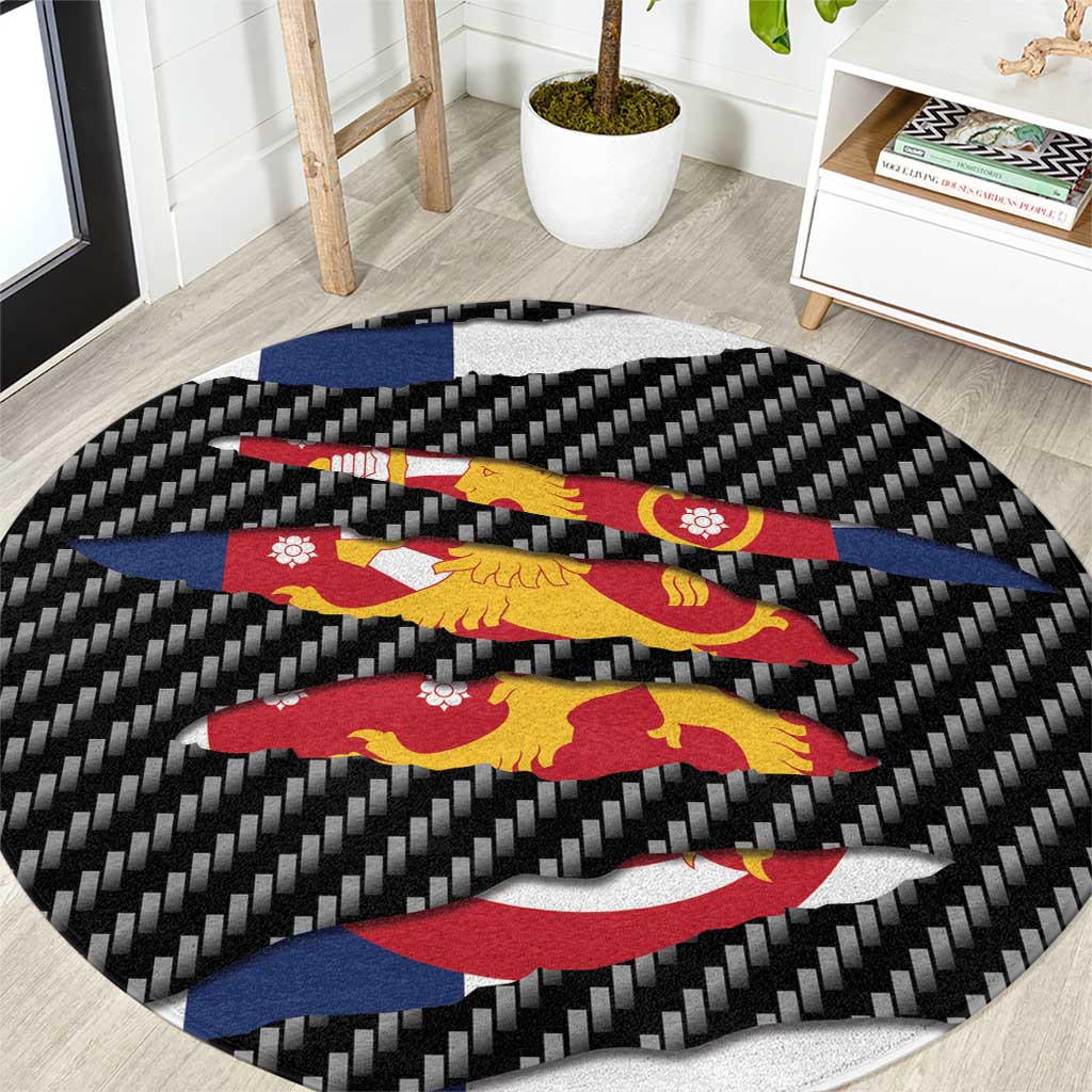Finland Beast Round Carpet Ripped Flag Graphic - Wonder Print Shop