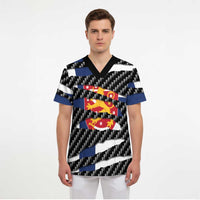 Finland Beast Scrub Top Ripped Flag Graphic - Wonder Print Shop