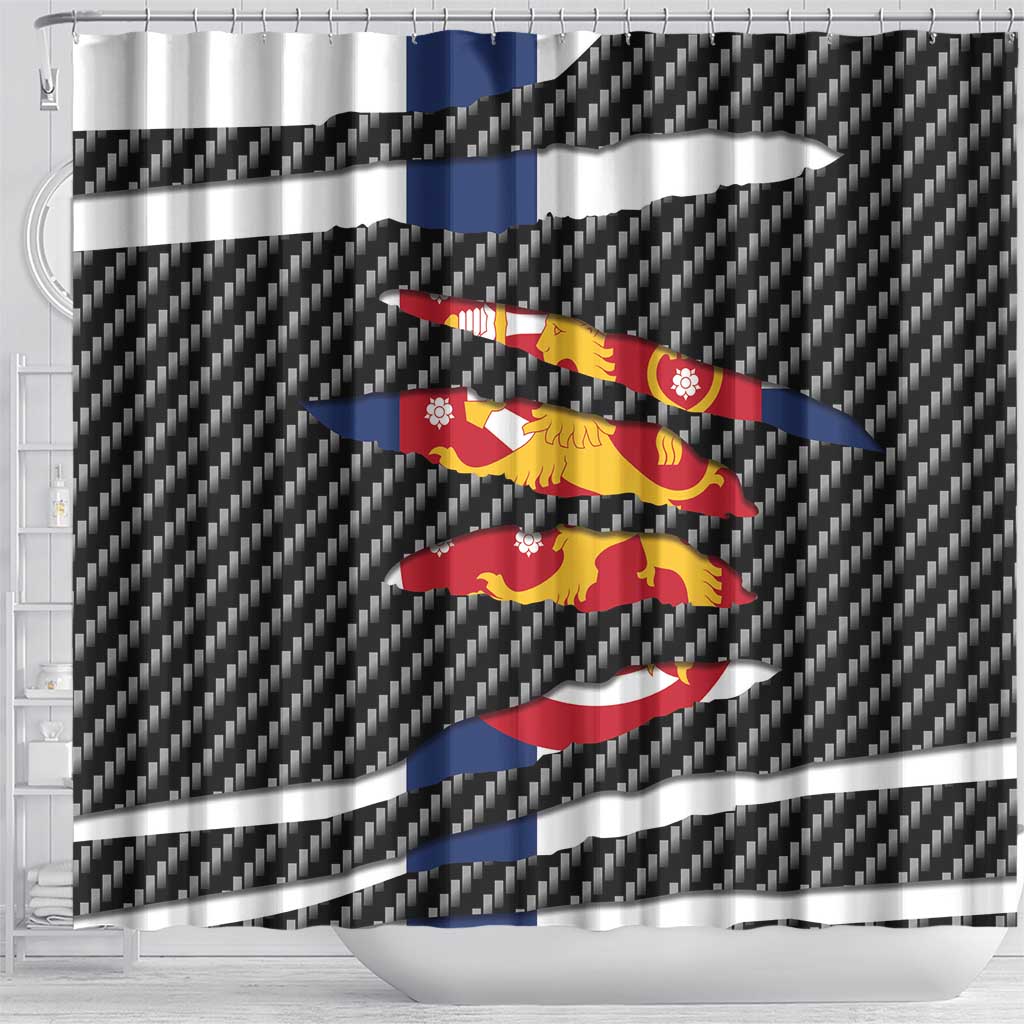 Finland Beast Shower Curtain Ripped Flag Graphic - Wonder Print Shop