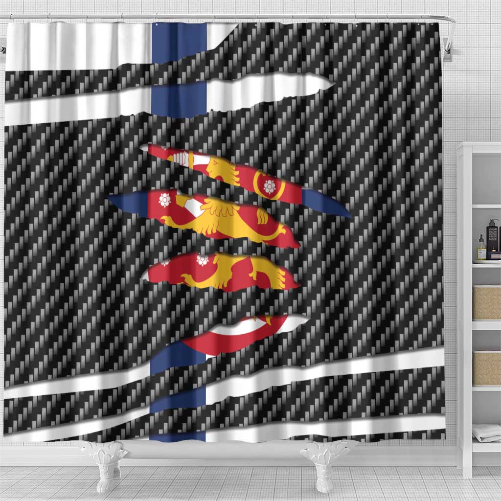 Finland Beast Shower Curtain Ripped Flag Graphic - Wonder Print Shop