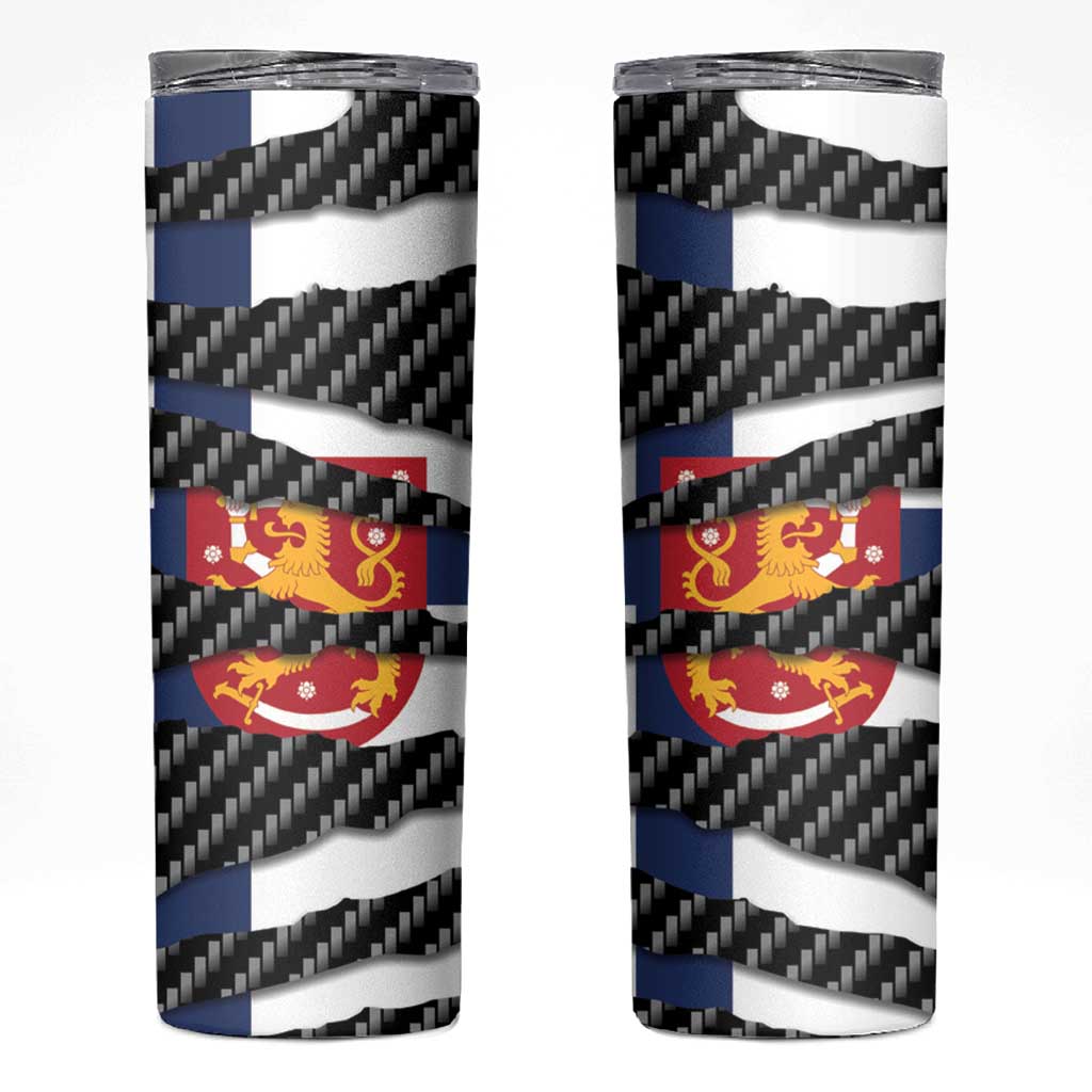 Finland Beast Skinny Tumbler Ripped Flag Graphic - Wonder Print Shop