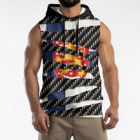 Finland Beast Sleeveless Hoodie Ripped Flag Graphic - Wonder Print Shop