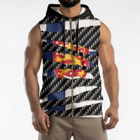 Finland Beast Sleeveless Zip Hoodie Ripped Flag Graphic - Wonder Print Shop