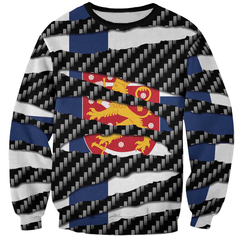 Finland Beast Sweatshirt Ripped Flag Graphic - Wonder Print Shop