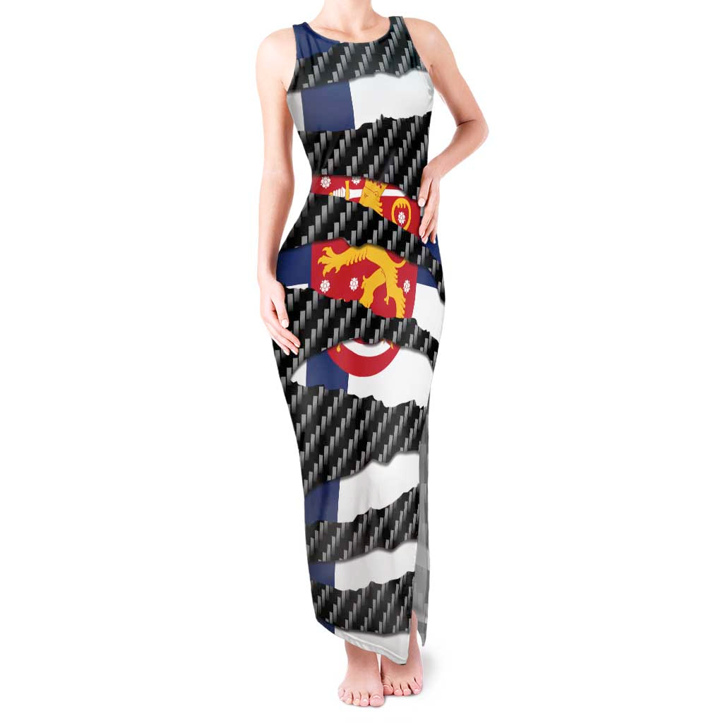 Finland Beast Tank Maxi Dress Ripped Flag Graphic - Wonder Print Shop