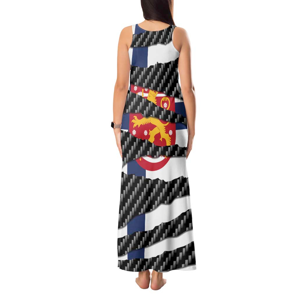 Finland Beast Tank Maxi Dress Ripped Flag Graphic - Wonder Print Shop