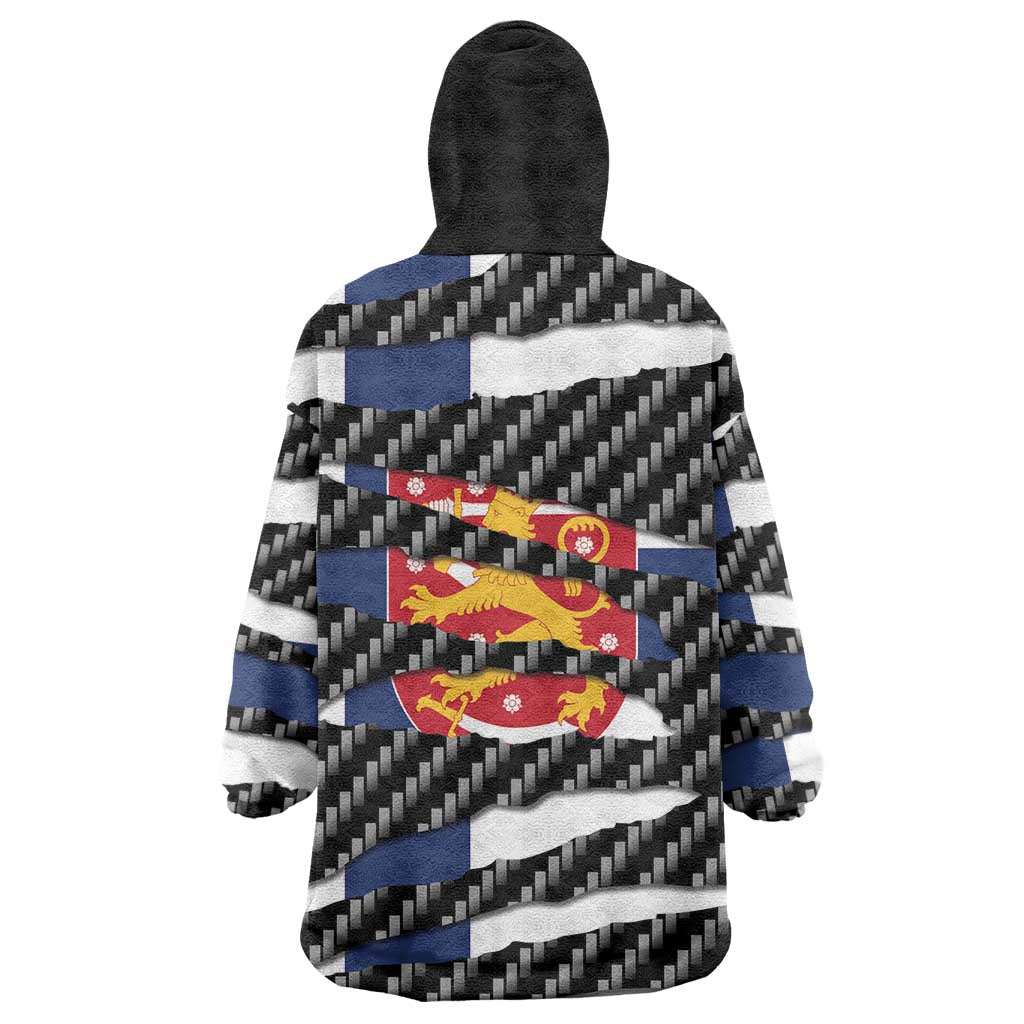 Finland Beast Wearable Blanket Hoodie Ripped Flag Graphic - Wonder Print Shop