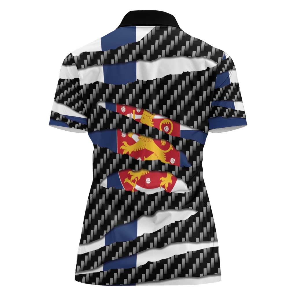 Finland Beast Women Polo Shirt Ripped Flag Graphic - Wonder Print Shop
