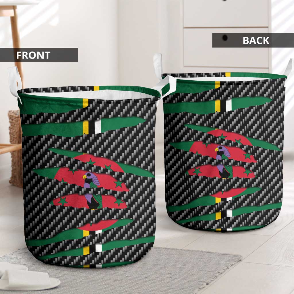 Dominica Beast Laundry Basket Ripped Flag Graphic - Wonder Print Shop