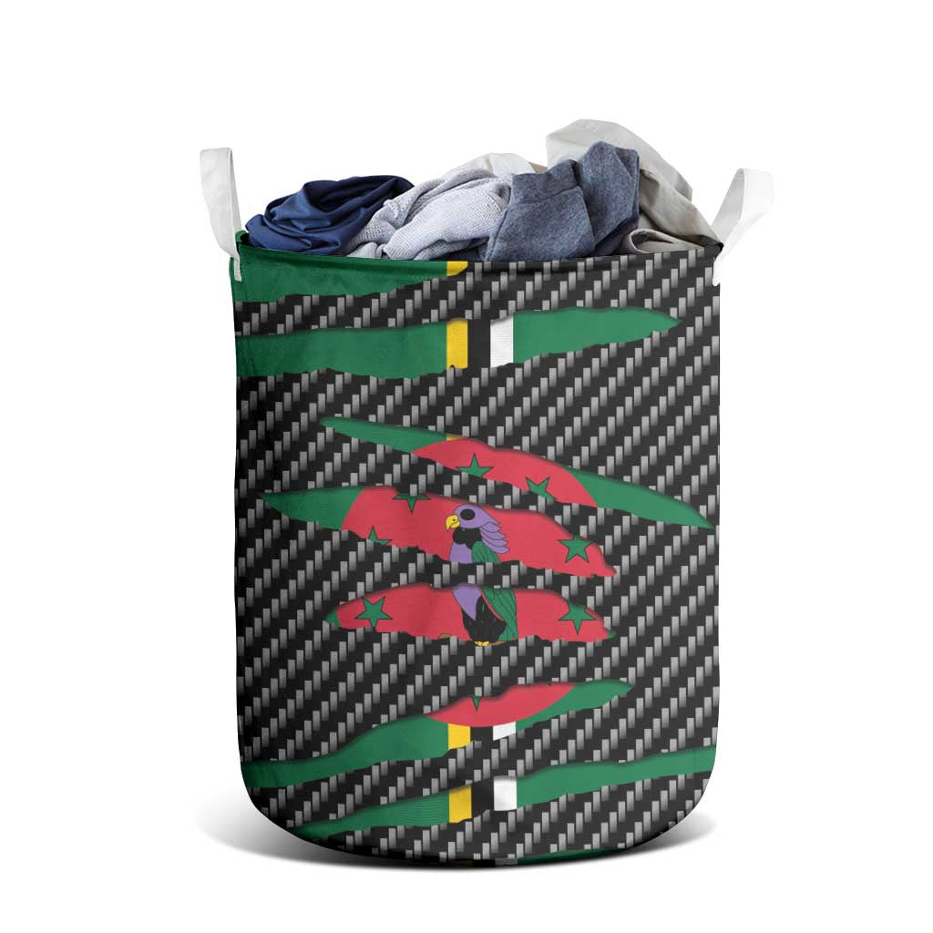 Dominica Beast Laundry Basket Ripped Flag Graphic - Wonder Print Shop