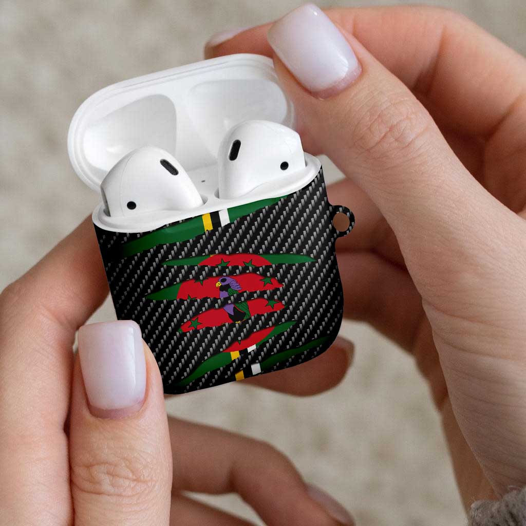 Dominica Beast AirPods Case Ripped Flag Graphic - Wonder Print Shop
